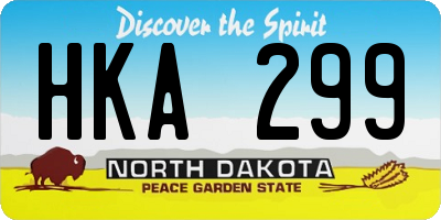 ND license plate HKA299