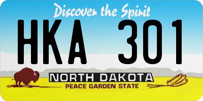 ND license plate HKA301