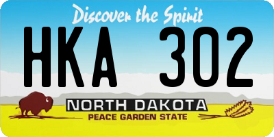 ND license plate HKA302