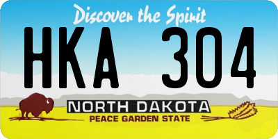 ND license plate HKA304