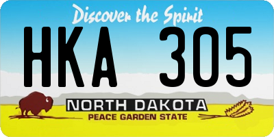 ND license plate HKA305