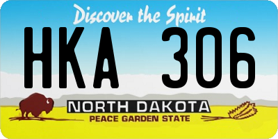 ND license plate HKA306