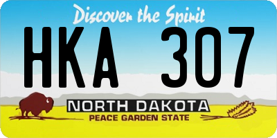 ND license plate HKA307