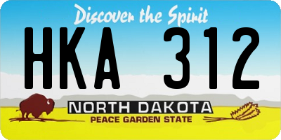 ND license plate HKA312