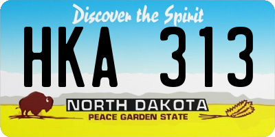 ND license plate HKA313