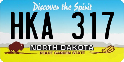 ND license plate HKA317