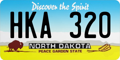 ND license plate HKA320