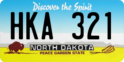 ND license plate HKA321