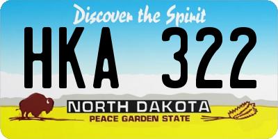 ND license plate HKA322