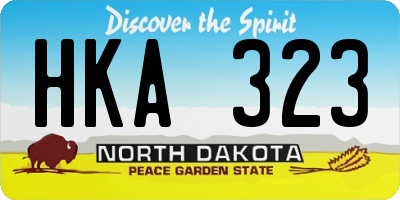 ND license plate HKA323
