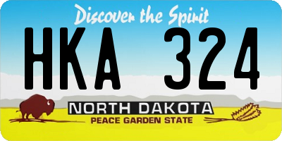 ND license plate HKA324