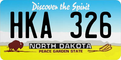 ND license plate HKA326