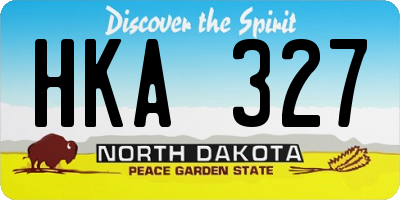 ND license plate HKA327