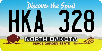 ND license plate HKA328