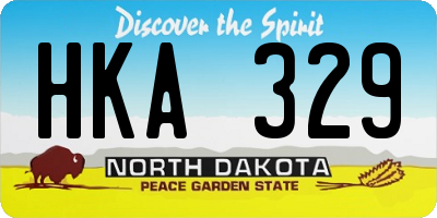 ND license plate HKA329