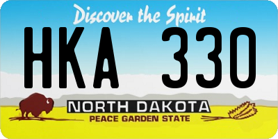 ND license plate HKA330