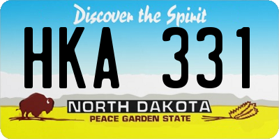 ND license plate HKA331