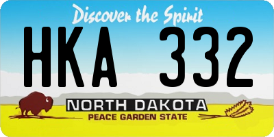 ND license plate HKA332