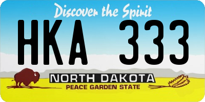 ND license plate HKA333