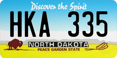 ND license plate HKA335