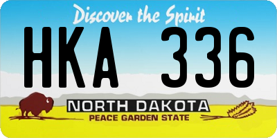 ND license plate HKA336