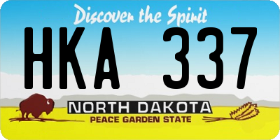 ND license plate HKA337