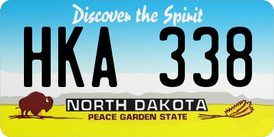 ND license plate HKA338