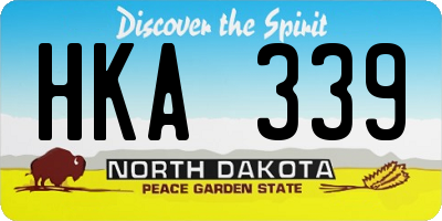 ND license plate HKA339