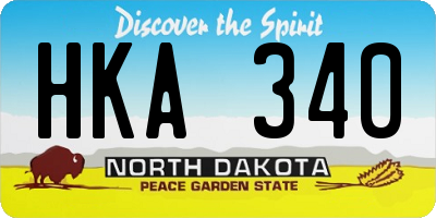 ND license plate HKA340