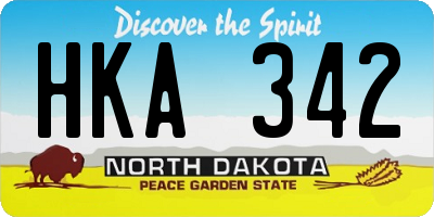 ND license plate HKA342