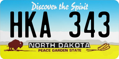 ND license plate HKA343