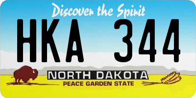 ND license plate HKA344