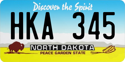 ND license plate HKA345