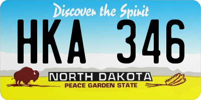 ND license plate HKA346