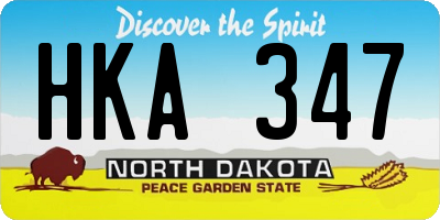 ND license plate HKA347