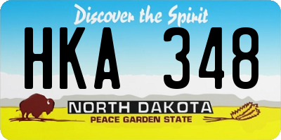 ND license plate HKA348