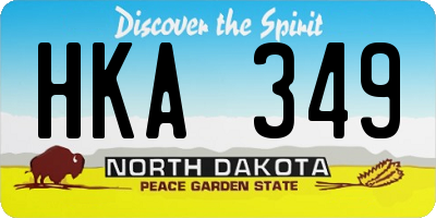 ND license plate HKA349