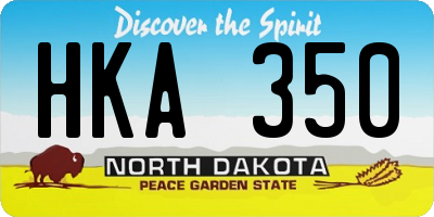 ND license plate HKA350