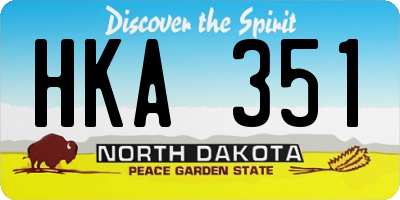 ND license plate HKA351