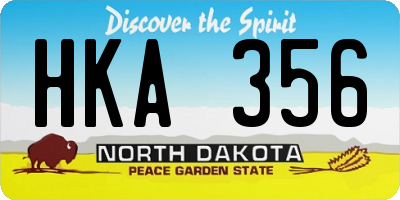 ND license plate HKA356