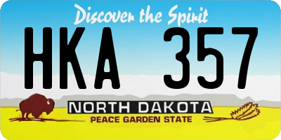 ND license plate HKA357