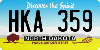 ND license plate HKA359