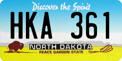 ND license plate HKA361