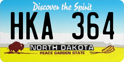 ND license plate HKA364