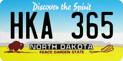 ND license plate HKA365