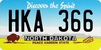 ND license plate HKA366