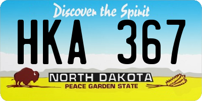 ND license plate HKA367