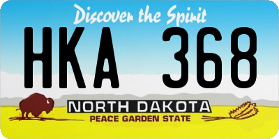 ND license plate HKA368