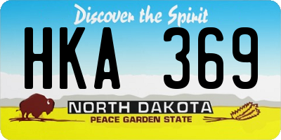 ND license plate HKA369