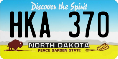 ND license plate HKA370